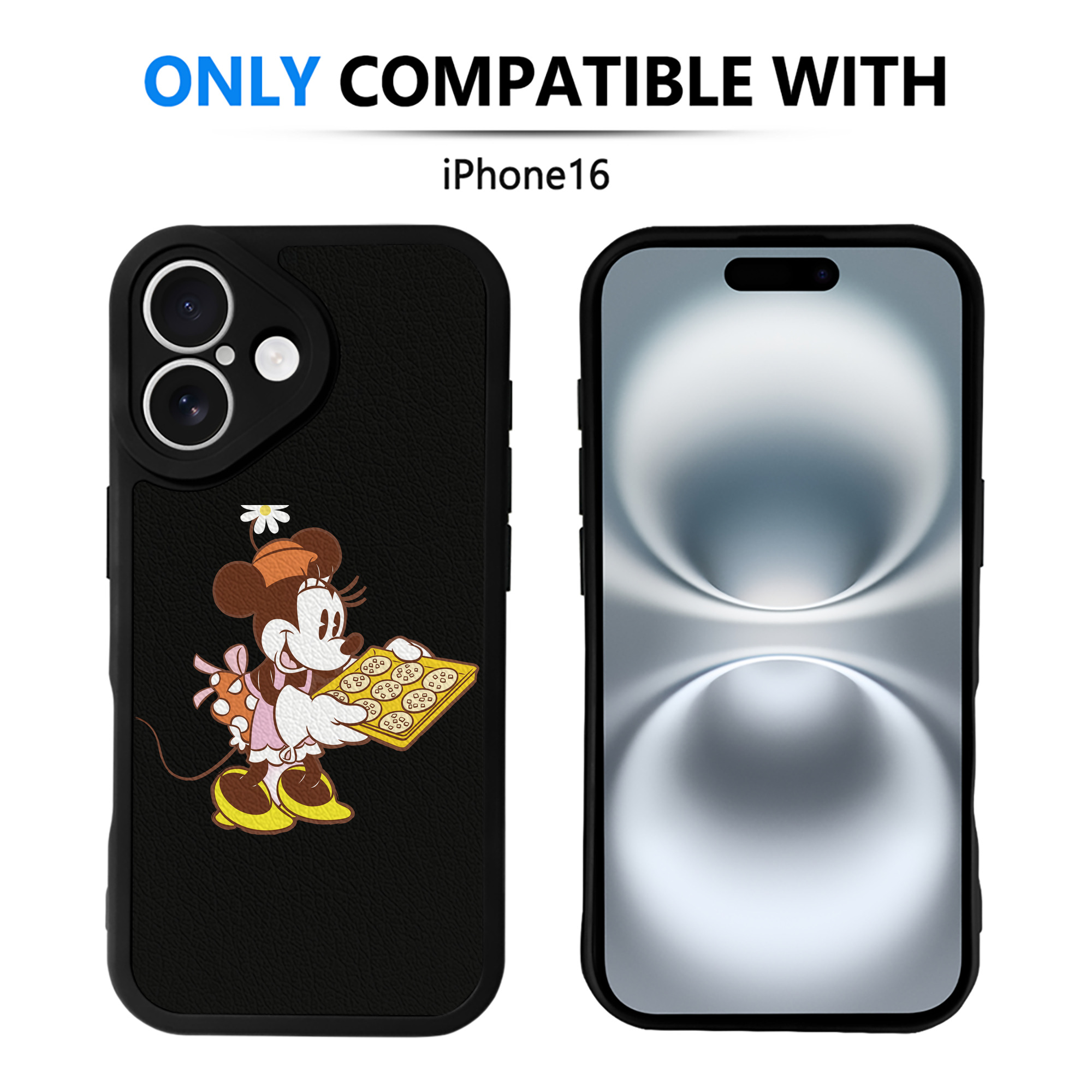 （画像用） ミッキーマウス Mickey Mouse 【iPhone 16シリーズ対応】シリコンスマホケース（レザー調） 材質：シリコン